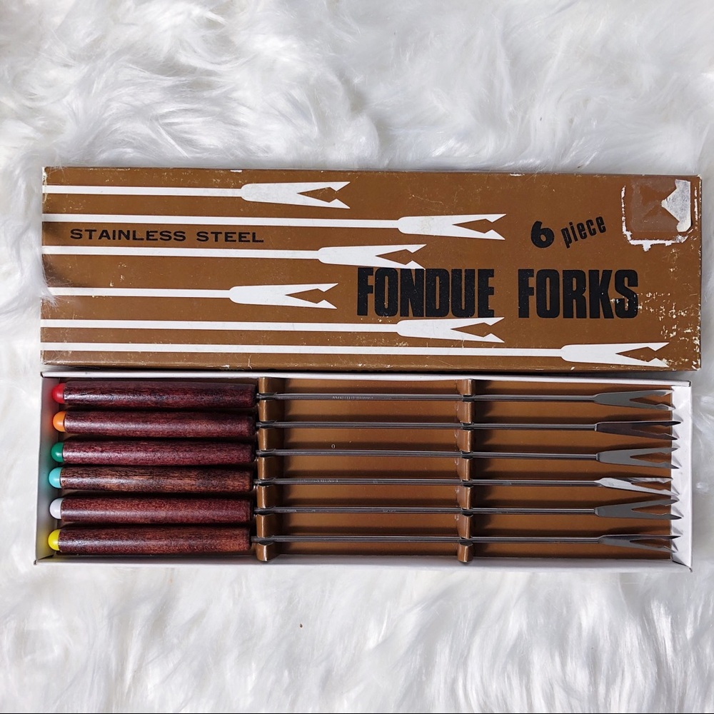 Vintage ‘60’s Boxed S/6 Fondue Forks HIC JAPAN